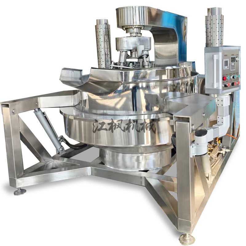 全自动天然气加热平底多头行星搅拌炒锅